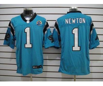 nike nfl jerseys carolina panthers #1 newton blue[Elite 50th Patch]