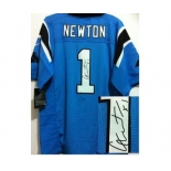 nike nfl jerseys carolina panthers #1 newton blue[Elite signature]