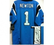 nike nfl jerseys carolina panthers #1 newton blue[Elite signature]