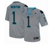 nike nfl jerseys carolina panthers #1 newton grey[Elite lights out 50th Patch]