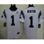 nike nfl jerseys carolina panthers #1 newton white[Elite 50th Patch]