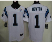 nike nfl jerseys carolina panthers #1 newton white[Elite 50th Patch]