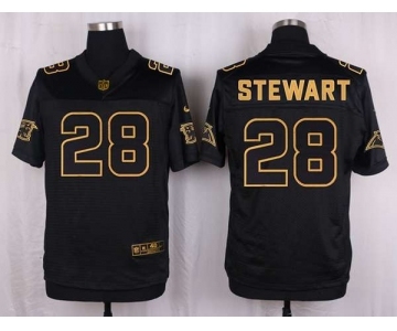 nike nfl jerseys carolina panthers #28 stewart black gold collection[Elite]