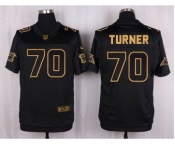 nike nfl jerseys carolina panthers #70 trai turner black gold collection[Elite]