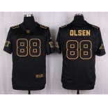 nike nfl jerseys carolina panthers #88 olsen black gold collection[Elite]