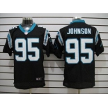 nike nfl jerseys carolina panthers #95 johnson black[Elite]