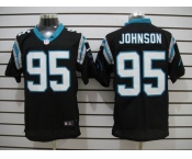 nike nfl jerseys carolina panthers #95 johnson black[Elite]