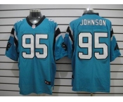 nike nfl jerseys carolina panthers #95 johnson blue[Elite]