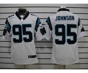 nike nfl jerseys carolina panthers #95 johnson white[Elite]