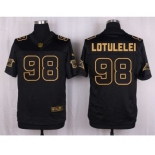 nike nfl jerseys carolina panthers #98 lotulelei black gold collection[Elite]