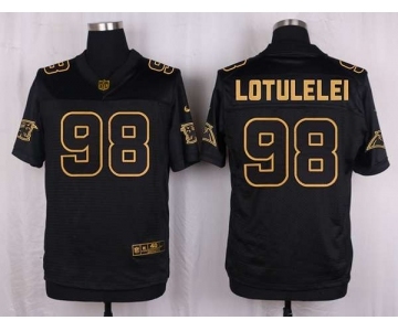 nike nfl jerseys carolina panthers #98 lotulelei black gold collection[Elite]