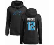 NFL Women's Nike Carolina Panthers #12 DJ Moore Black Name & Number Logo Pullover Hoodie