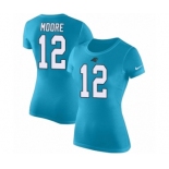 NFL Women's Nike Carolina Panthers #12 DJ Moore Blue Rush Pride Name & Number T-Shirt