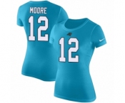 NFL Women's Nike Carolina Panthers #12 DJ Moore Blue Rush Pride Name & Number T-Shirt