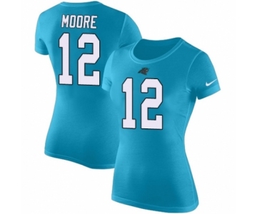 NFL Women's Nike Carolina Panthers #12 DJ Moore Blue Rush Pride Name & Number T-Shirt