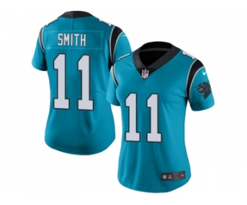 Women Nike Carolina Panthers #11 Torrey Smith Blue Stitched NFL Limited Rush Jersey