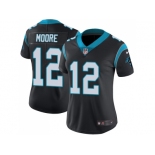 Women Nike Carolina Panthers #12 DJ Moore Black Team Color Stitched NFL Vapor Untouchable Limited Jersey