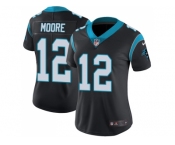 Women Nike Carolina Panthers #12 DJ Moore Black Team Color Stitched NFL Vapor Untouchable Limited Jersey