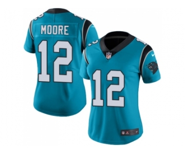 Women Nike Carolina Panthers #12 DJ Moore Blue Alternate Stitched NFL Vapor Untouchable Limited Jersey