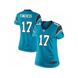 Women Nike Carolina Panthers #17 Devin Funchess Black Team Color Stitched blue Jersey