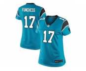 Women Nike Carolina Panthers #17 Devin Funchess Black Team Color Stitched blue Jersey