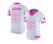 Women Nike Carolina Panthers #26 Donte Jackson White Pink Stitched NFL Limited Rush Fashion Jersey