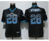 Women Nike Carolina Panthers #28 Jonathan Stewart Drift Fashion Black Jerseys