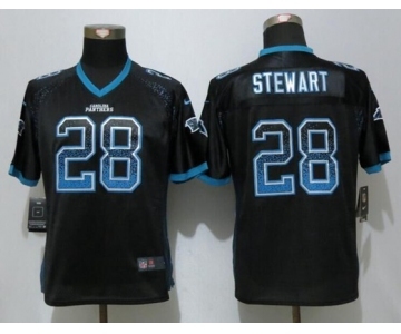 Women Nike Carolina Panthers #28 Jonathan Stewart Drift Fashion Black Jerseys