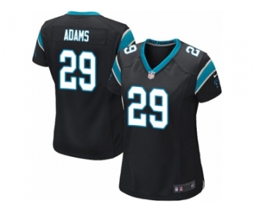 Women Nike Carolina Panthers #29 Mike Adams Game Black Team Color NFL Jersey