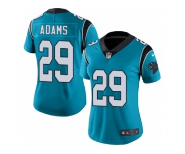 Women Nike Carolina Panthers #29 Mike Adams Limited Blue Rush Vapor Untouchable NFL Jersey