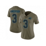 Women Nike Carolina Panthers #3 Derek Anderson Limited Olive 2017 Salute to Service NFL Jersey