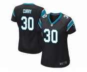 Women Nike Carolina Panthers #30 Stephen Curry Black Team Color Stitched NFL Elite Jersey