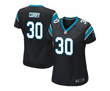 Women Nike Carolina Panthers #30 Stephen Curry Black Team Color Stitched NFL Jersey