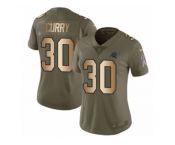 Women Nike Carolina Panthers #30 Stephen Curry Limited Olive Gold 2017 Salute to Service NFL Jersey