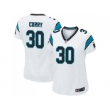 Women Nike Carolina Panthers #30 Stephen Curry White Stitched NFL Elite Jersey