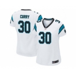 Women Nike Carolina Panthers #30 Stephen Curry White Stitched NFL Jersey