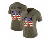 Women Nike Carolina Panthers #34 Cameron Artis-Payne Limited Olive USA Flag 2017 Salute to Service NFL Jersey