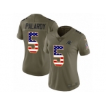 Women Nike Carolina Panthers #5 Michael Palardy Limited Olive USA Flag 2017 Salute to Service NFL Jersey