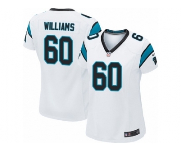 Women Nike Carolina Panthers #60 Daryl Williams Game White NFL Jersey