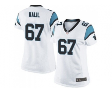 Women Nike Carolina Panthers #67 Ryan Kalil Black Team Color Stitched white Jersey