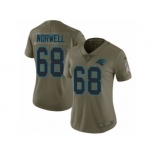 Women Nike Carolina Panthers #68 Andrew Norwell Limited Olive 2017 Salute to Service NFL Jersey