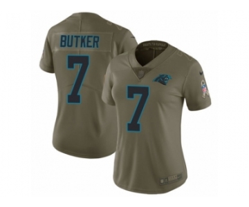 Women Nike Carolina Panthers #7 Harrison Butker Limited Olive 2017 Salute to Service NFL Jersey