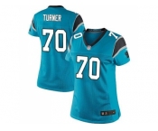 Women Nike Carolina Panthers #70 Trai Turner Black Team Color Stitched blue Jersey