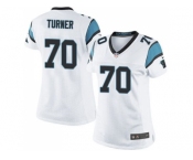 Women Nike Carolina Panthers #70 Trai Turner Black Team Color Stitched white Jersey