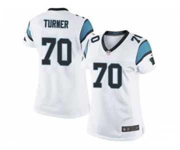 Women Nike Carolina Panthers #70 Trai Turner Black Team Color Stitched white Jersey