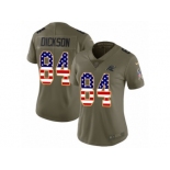 Women Nike Carolina Panthers #84 Ed Dickson Limited Olive USA Flag 2017 Salute to Service NFL Jersey