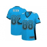 Women Nike Carolina Panthers #88 Greg Olsen Blue JerseyS(Drift Fashion)