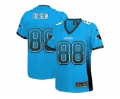 Women Nike Carolina Panthers #88 Greg Olsen Blue JerseyS(Drift Fashion)