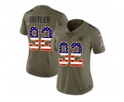 Women Nike Carolina Panthers #92 Vernon Butler Limited Olive USA Flag 2017 Salute to Service NFL Jersey