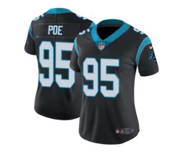 Women Nike Carolina Panthers #95 Dontari Poe Black Team Color Stitched NFL Vapor Untouchable Limited Jersey